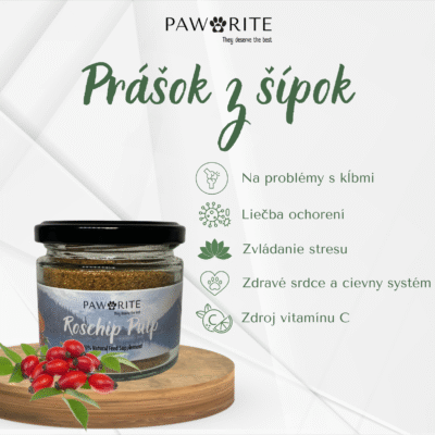 Prášok z šípok – prírodný zdroj vitamínu C a antioxidantov pre psov