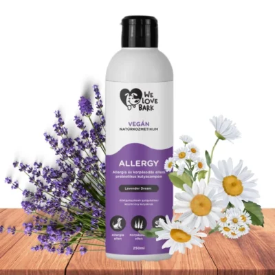 Allergia elleni kutyasampon, gyógyhatású prebiotikumos összetevőkkel, We Love Bark - Allergy